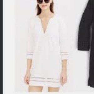 J Crew White Embroidered Tunic Dress NWOT